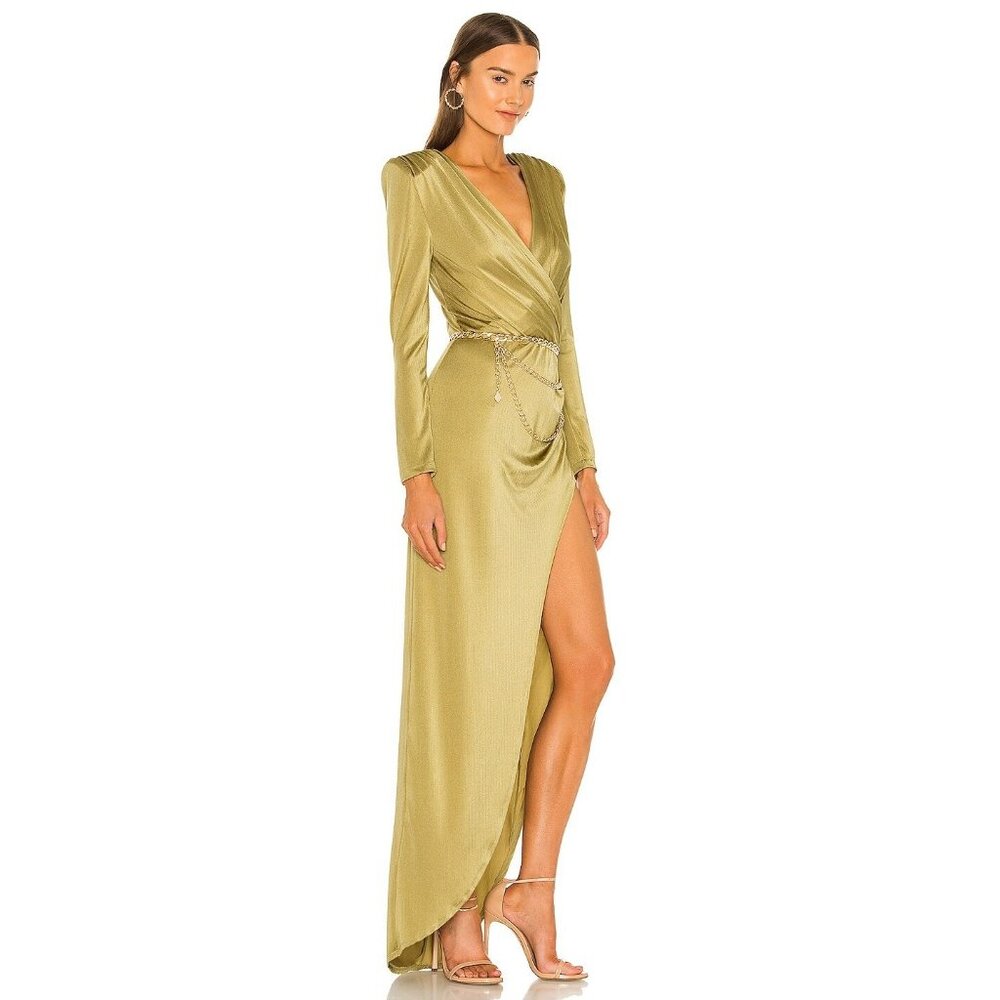 Bronx and Banco Maxi Dress in Olive Green Chain - Picture 4 of 11
